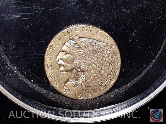 1913 GOLD $2 1/2 COIN