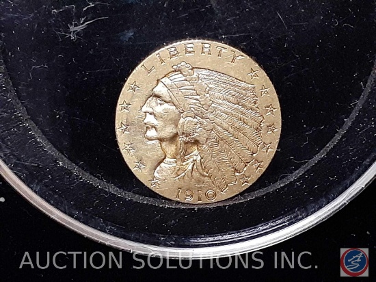 1910 GOLD $2 1/2 COIN