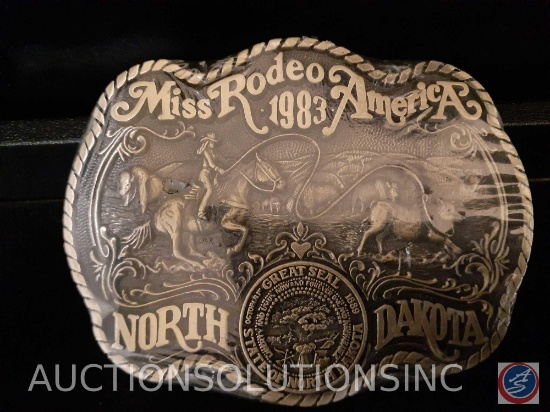 SB Miss Rodeo America North Dakota 1983 Belt Buckle