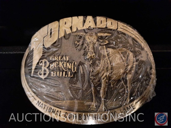 SB Limited Edition National Cowboy Hall Of Fame Tornado The Great Bucking Bull Belt Buckle Marked