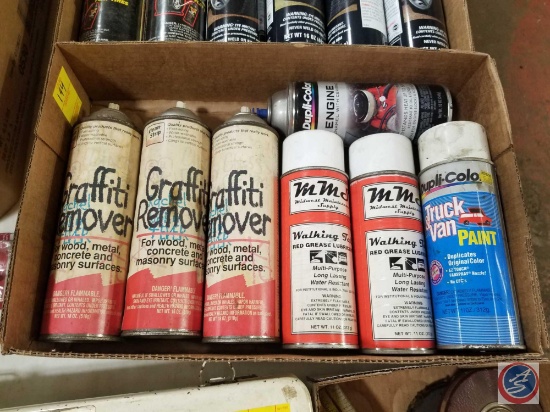 Assorted Aerosol Cans, Including Graffiti Remover
