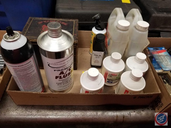 Assortment Of Partial Air Conditioning Chemicals And Tools