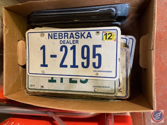 Box Of Assorted License Plates