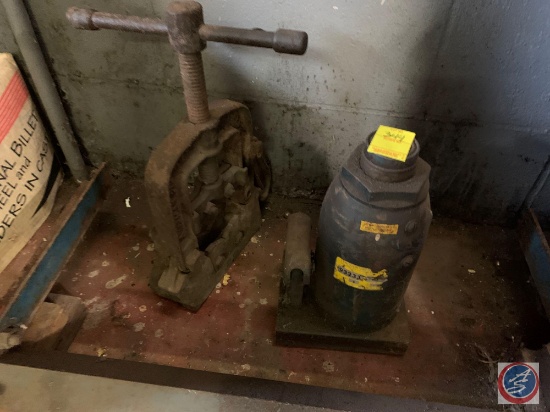 Pipe Vise And 20 Ton Hydraulic Bottle Jack