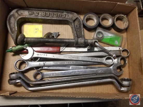 Assorted Combination Box Wrenches And C Clamp