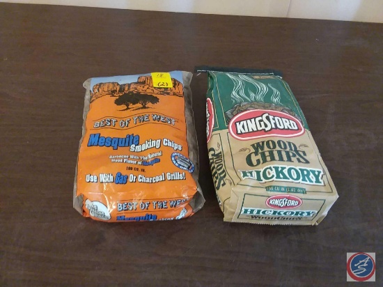 180 Cu. inch Bag of Best of the West Mesquite Smoking Chips and 160 Cu. inch Bag of Kingsford