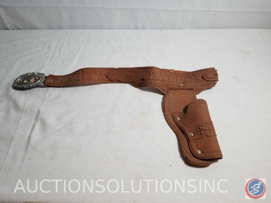 Vintage 1978 CBS Toy Gun Holster With Horse Belt Buckle