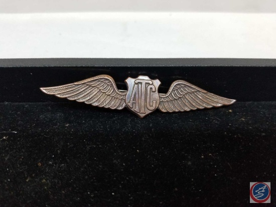 US WWII Civilian Air Transport Command ATC Co Pilot Wing Marked ATC, One Piece Die Struck Copper
