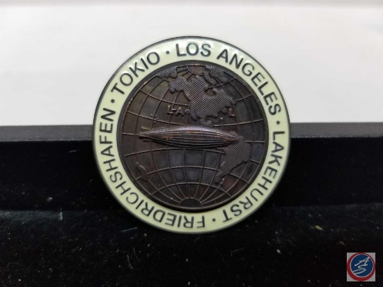 German WWII Graf Zeppelin tokio Los Angeles Lakehusrt Tour Badge Marked Tokio-Los Angeles-Lakehurst