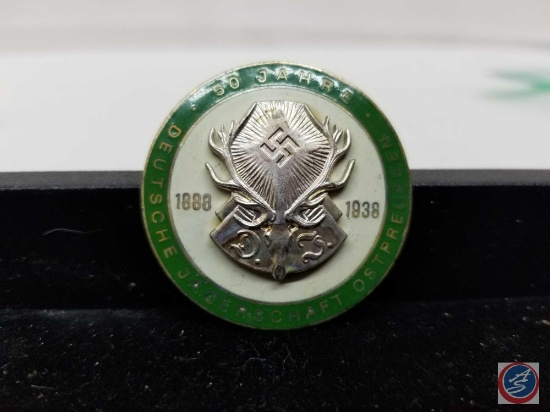 German WWII 1888-1938 50 Year Hunting Association Badge Marked '50 Jahre 1888-1938 Deutsche