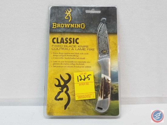 Browning Classic Fixed Blade Knife with Sheath New in Pkg