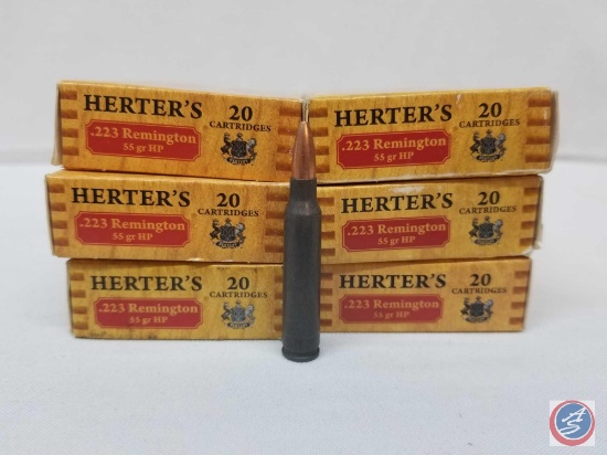 {{6X$BID}} 65 Gr. HP Herter's .223 Remington Ammunition (120 Rounds)