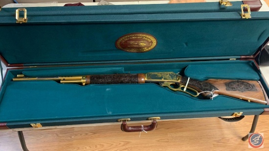 Marlin Model 1895SS 30/30 Rifle Gold Plated Heavily engraged Nebraska Commenorative (4 of 10) lever