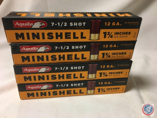 {{4X$BID}} 12 Ga. Aguila Minishell 1 3/4'' Shotgun Shells (80 Shells)