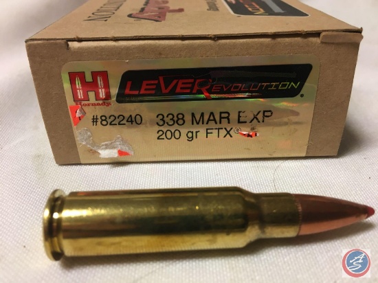 {{3X$BID}} 200 GR. FTX Hornady Lever Evolution 338 Mar EXP Ammo (60 Rounds)