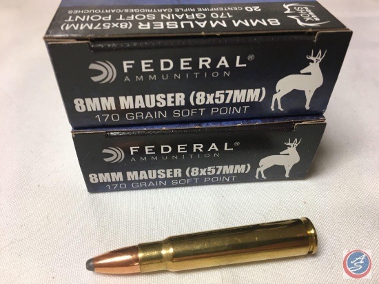 {{2X$BID}} 170 Gr. SP Federal Ammunition 8MM Mauser (8X57MM) Ammo (40 Rounds)