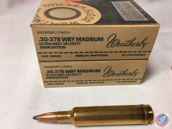 {{2X$BID}} 200 Gr. Nosler Partition Weatherby .30-378 WBY Magnum Ammo (40 Rounds)