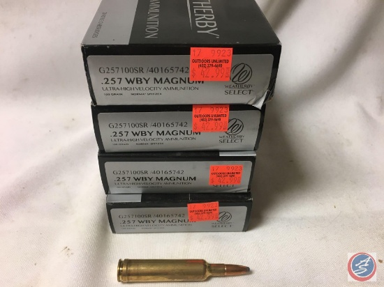 {{4X$BID}} 100 Gr. Weatherby .257 WBY Magnum Ammo (80 Rounds)