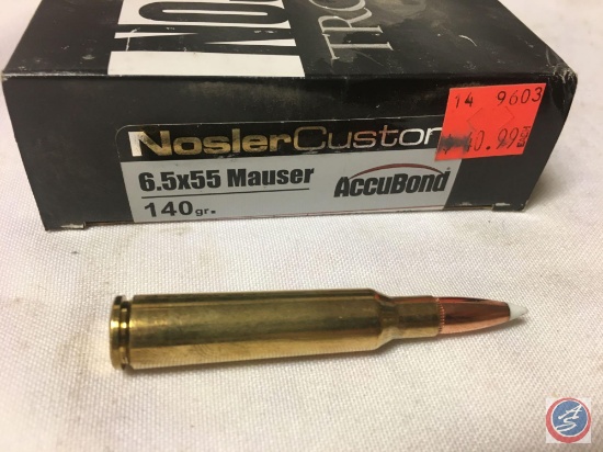 140 Gr, Nosler Trophy Grade... 6.5 x 55 Mauser ...Ammo (20 Rounds)