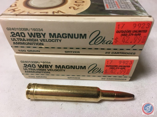 {{2X$BID}} 100 Gr, Weatherby....240...WBY Magnum Ammo (40 Rounds)