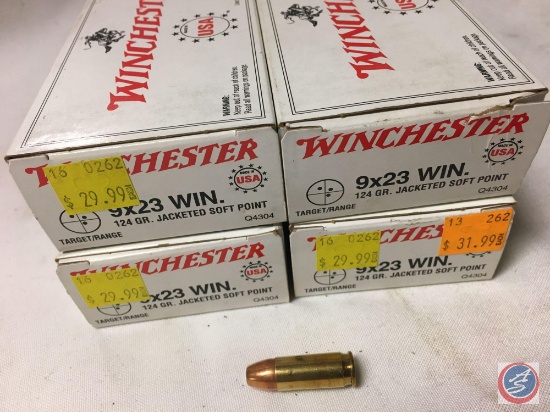 {{4X$BID}}...124 Gr. Winchester 9 x 23 Jacketed Soft Point Ammo... (80 Rounds)