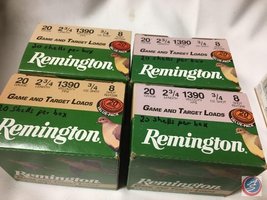 Remington 20 Gauge 2 3/4in. 8-Shot (80 Rounds), Winchester 20 Gauge 2 3/4in. 8-Shot (50 Rounds),