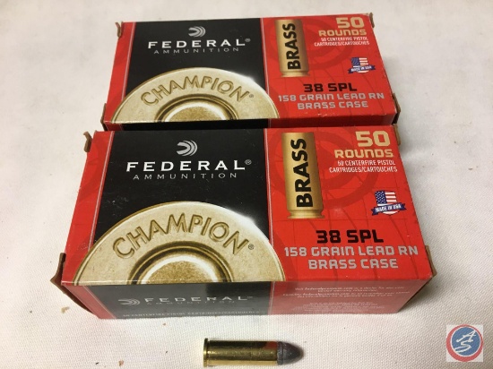 {{2X$BID}} Federal... 38 SPL 158 Gr. Brass (100 Rounds) Ammo...