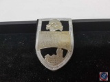 German WWII Waffen SS 1934 Wintertag Badge with SS Skull at Top and Castle at Base Marked SS