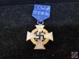 German WWII Political NSDAP 50 year Faithful Service Cross with Black Enameled Swastika in Center of