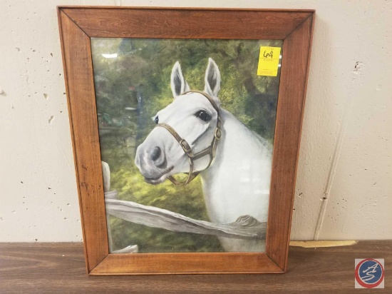 Framed Print of Horse Signed by Artist Measuring 17 1/2'' X 21 1/2''