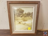 Framed Photograph of Man and Horse Measuring 16'' X 19''