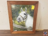 Framed Print of Horse Signed by Artist Measuring 17 1/2'' X 21 1/2''