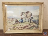 Framed Artwork Titled Summer Pasture Signed Harold Bryant Measuring 17 1/2'' X 13 1/2''