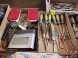 Radio Controlled Digital Clock, Adjustable Pen Light, Drill Bits, Workforce Screwdrivers and Ratchet