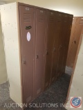 Section of Six Lockers Measuring 72'' X 18'' X 72'' {{CONDITIONS VARY}]