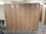 Section of Seven Lockers Measuring 84'' X 18'' X 72'' {{CONDITIONS VARY}}