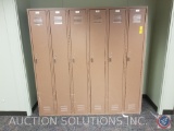 Section of Six Lockers Measuring 72 1/2'' X 18'' X 72'' {{CONDITIONS VARY}}