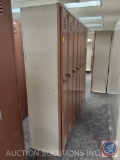 Section of Seven Lockers Measuring 84'' X 18'' X 72'' {{CONDITIONS VARY}}