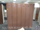 Section of Six Lockers Measuring 72'' X 18'' X 72'' {{CONDITIONS VARY}}