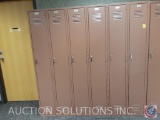 Section of Six Lockers Measuring 72'' X 18'' X 72'' {{CONDITIONS VARY}}