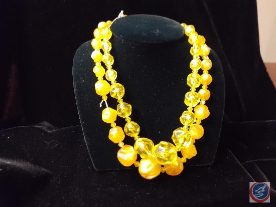 (2) yellow bead necklaces
