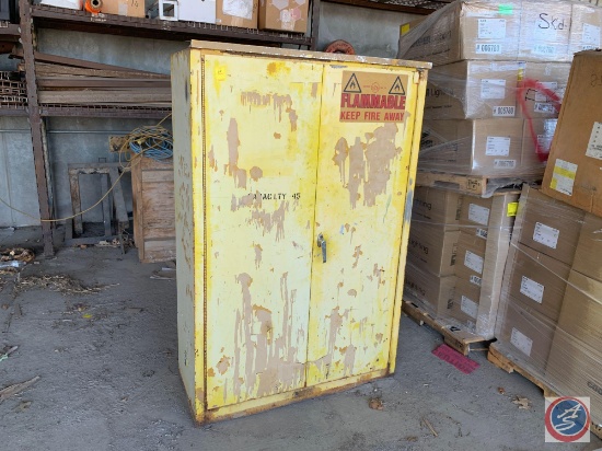 Fire Safe Flammables Storage Cabinet with 2 Kerosene and 1 gasoline can....