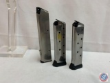 (2) 8 and (1) 10 rd 45 auto stainless magazines.