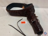 Hand tooled leather gun belt