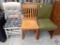 Wooden Slatback Chair, Padded and Upholstered Chair with Nailhead Accents and Wooden Spindle Back