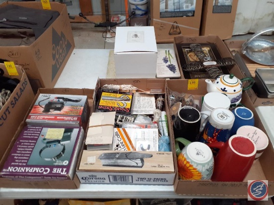 Assorted Coffee Mugs, Wall Decorations, H.S. Strut Wild Turkey Chalk and Calls, Electric Dog Collar,
