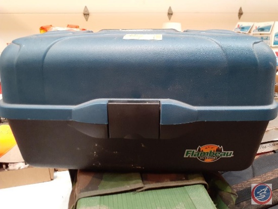 Flambeau Tackle Box Containing Assorted Size Weights and Treble Hooks