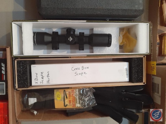 (2) Crossbow Scopes and Shotgun Shell Belt