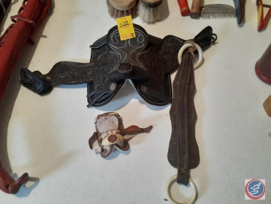 Miniature Saddles and Antique Harness Piece