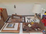 Wall Hanging Decorations and Table Top Lamp with Shade
